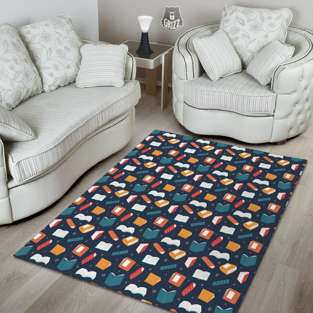 Library Reading Print Pattern Floor Mat-grizzshop
