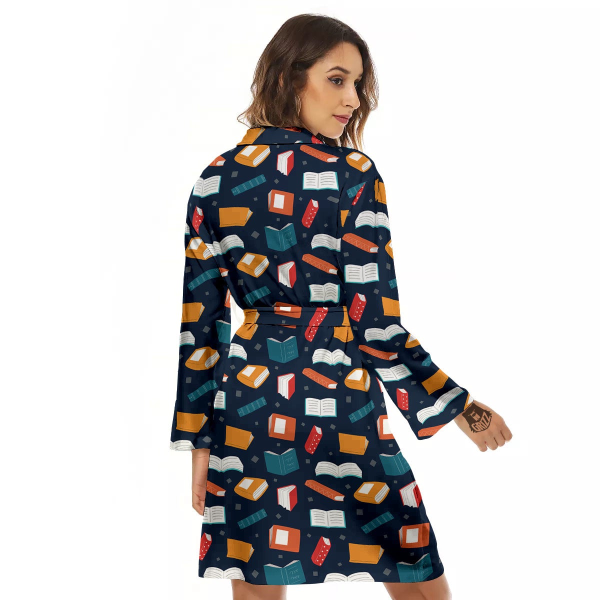 Library Reading Print Pattern Women's Robe-grizzshop