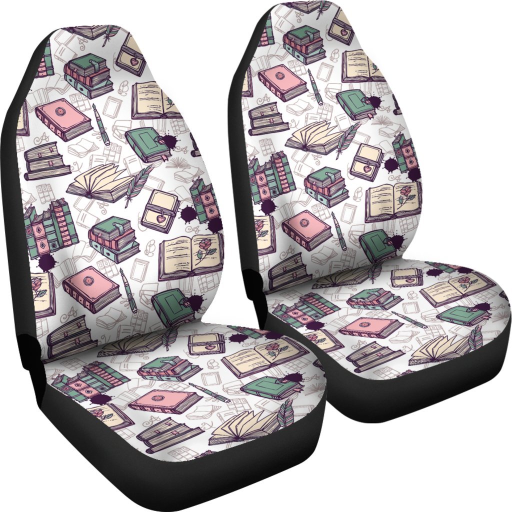 Library Librarian Book Lover Pattern Print Universal Fit Car Seat Cover-grizzshop