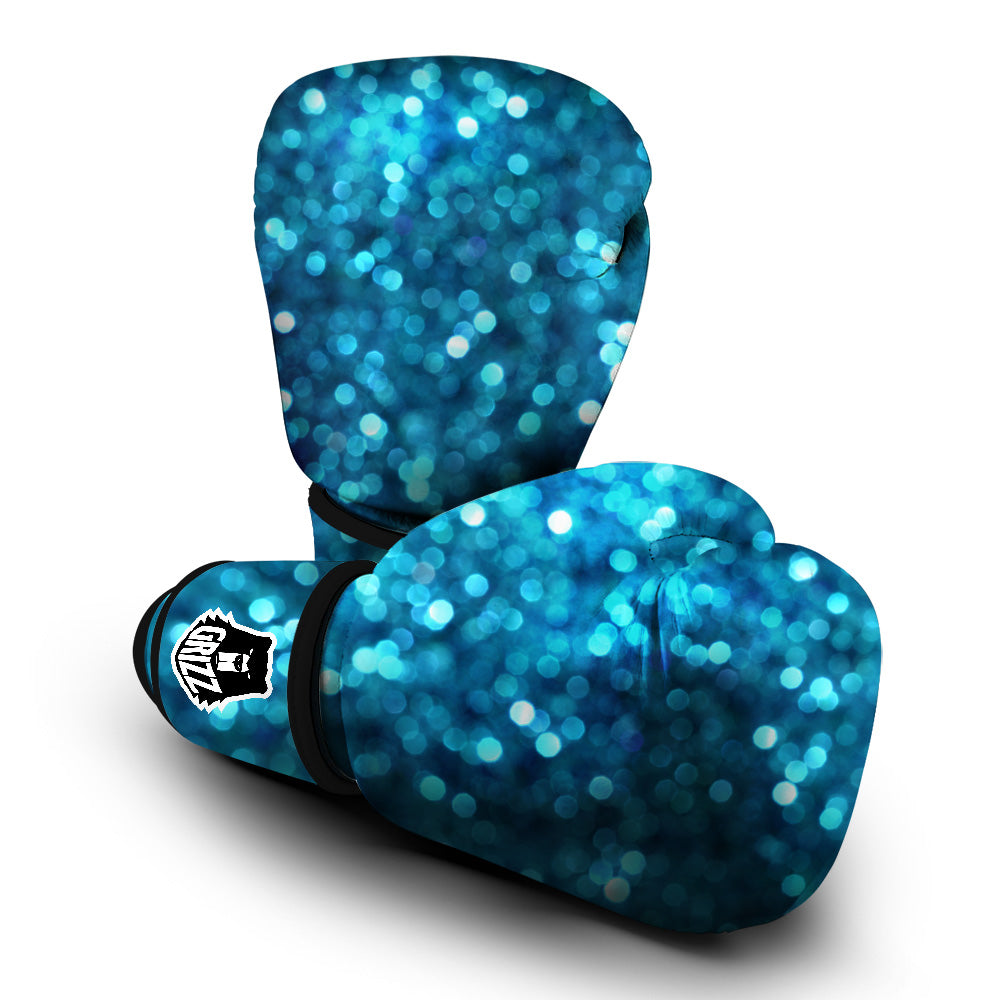 Light Blue Sparkle Print Boxing Gloves-grizzshop