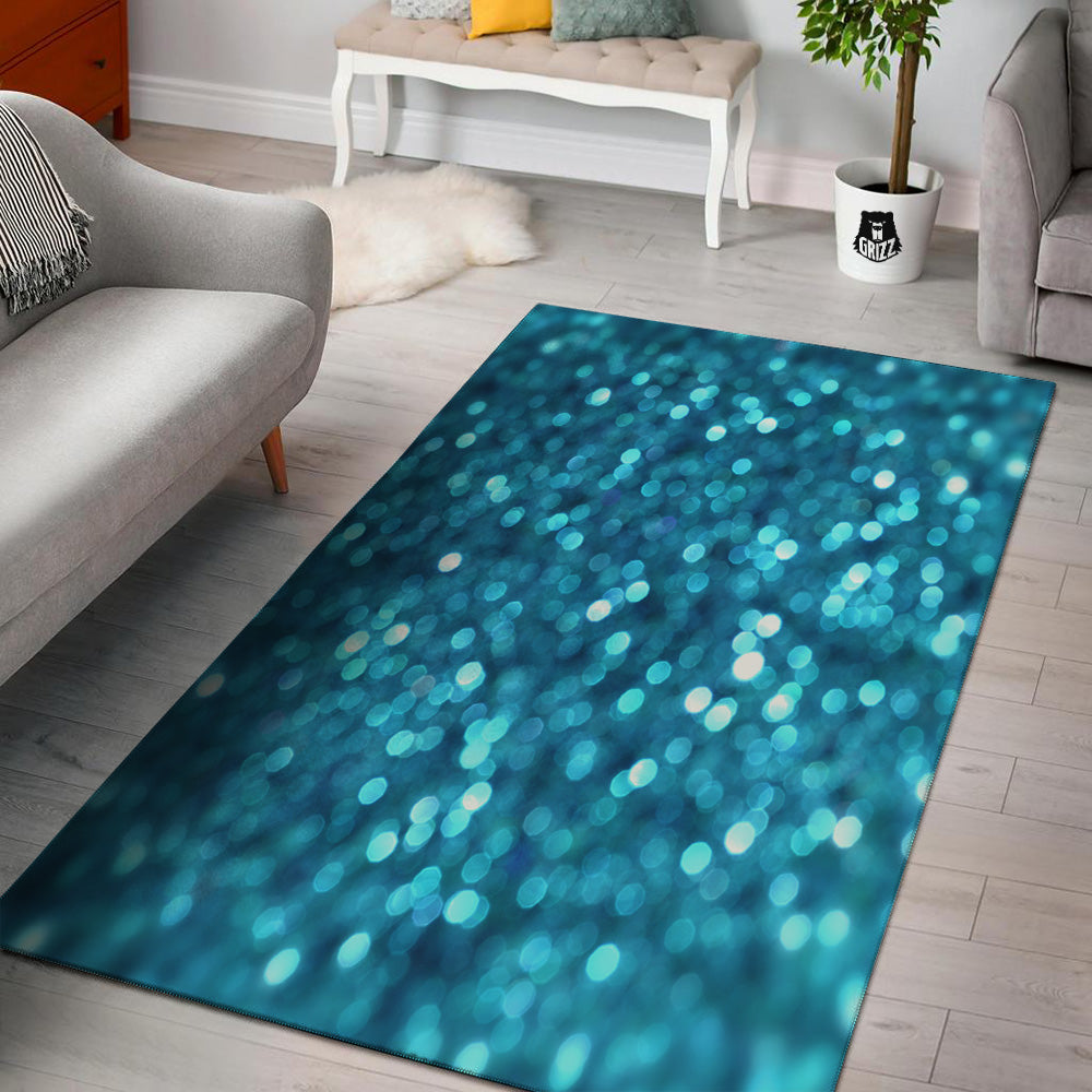 Light Blue Sparkle Print Floor Mat-grizzshop