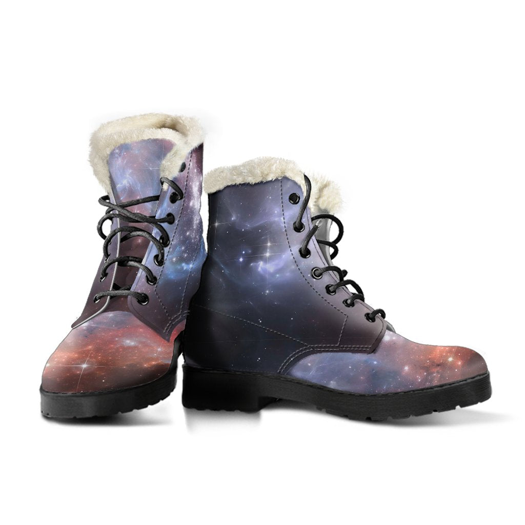 Light Geomagnetic Storm Galaxy Space Print Comfy Winter Boots-grizzshop