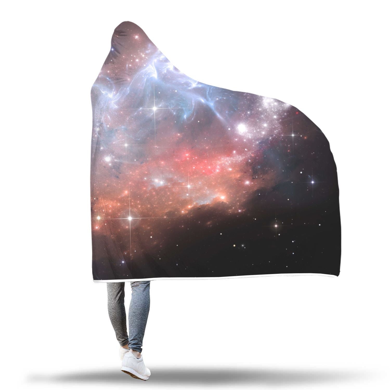 Light Geomagnetic Storm Galaxy Space Print Hooded Blanket-grizzshop