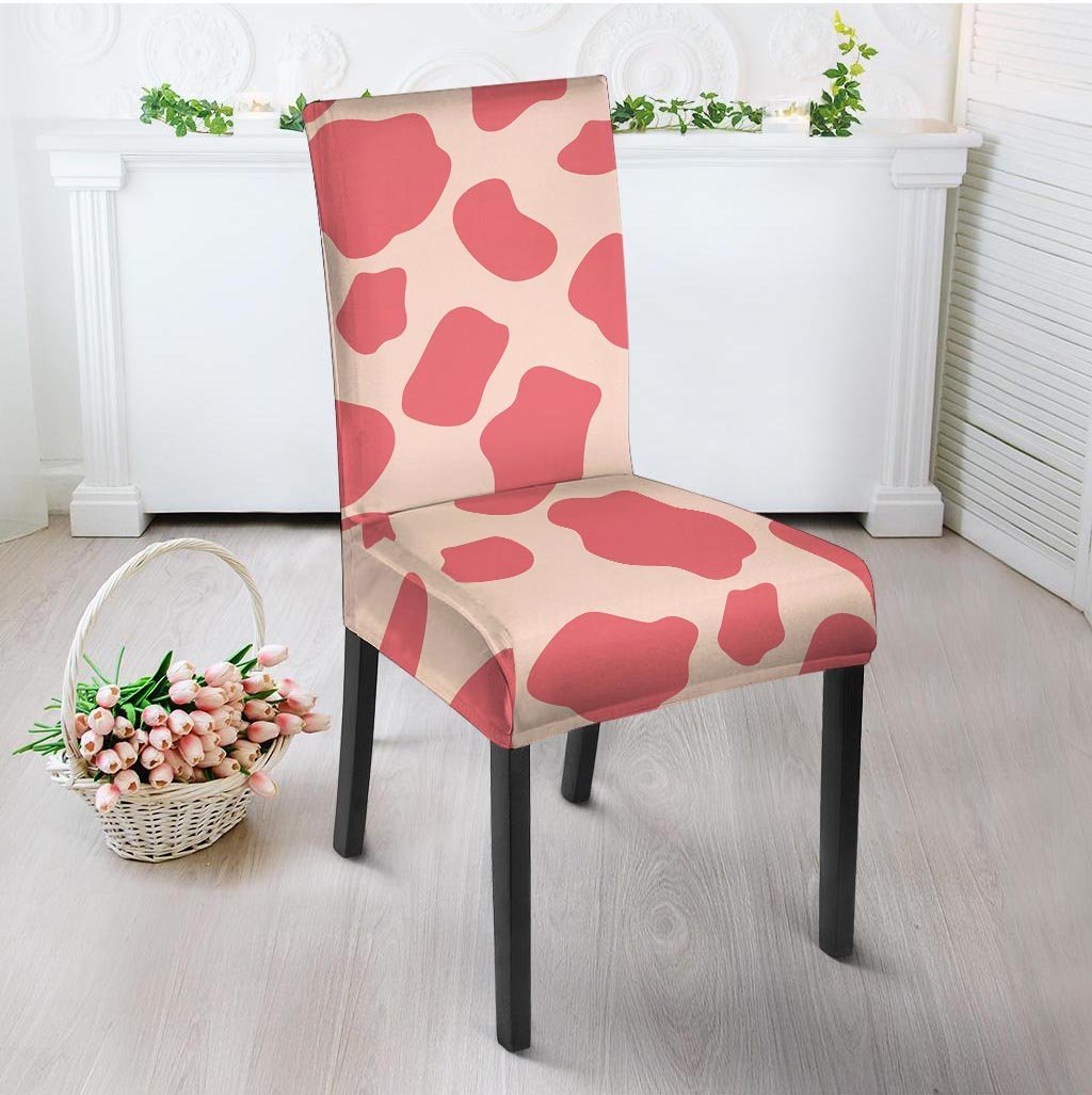 Light Pink Cow Print Chair Cover-grizzshop