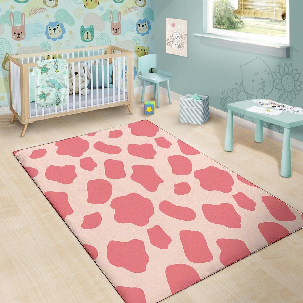 Light Pink Cow Print Floor Mat-grizzshop