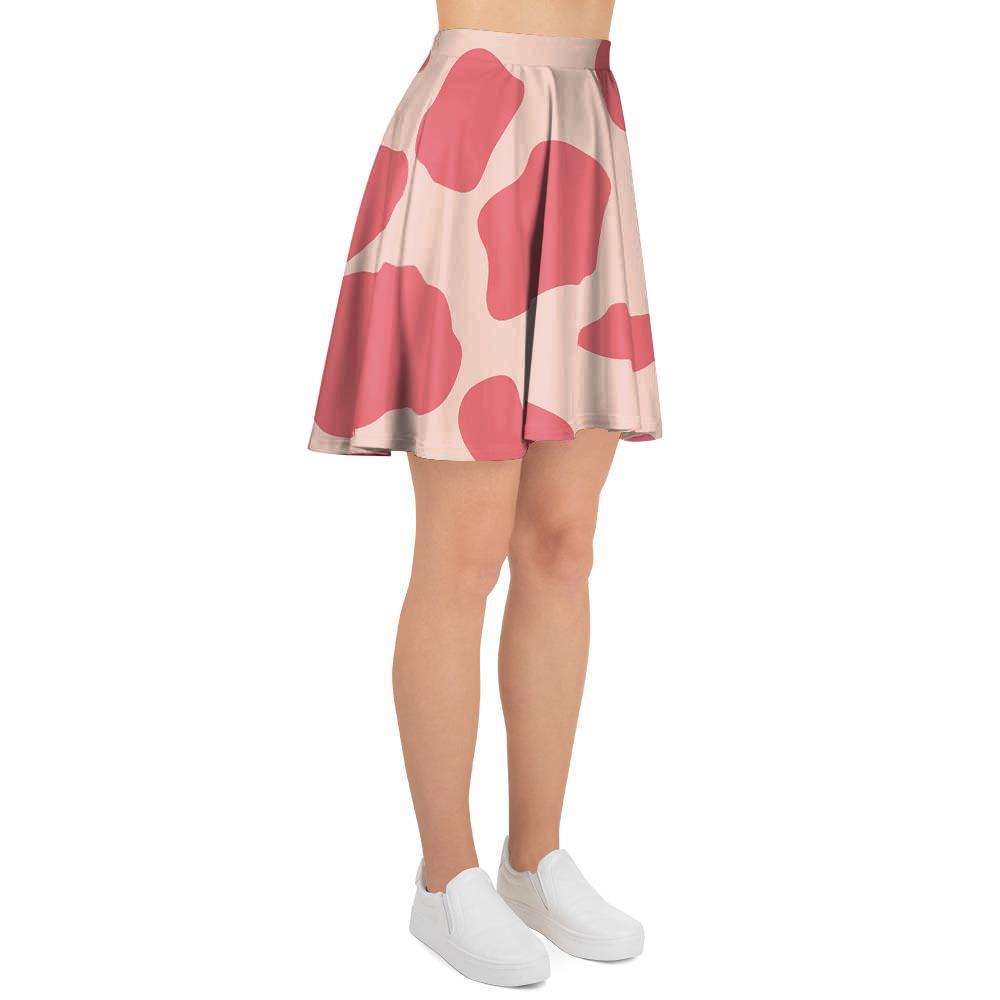 Light Pink Cow Print Women's Skirt-grizzshop