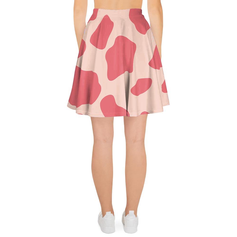 Light Pink Cow Print Women's Skirt-grizzshop