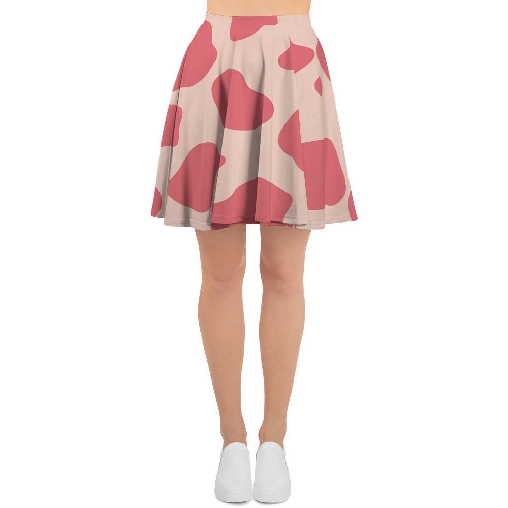 Light Pink Cow Print Women's Skirt-grizzshop