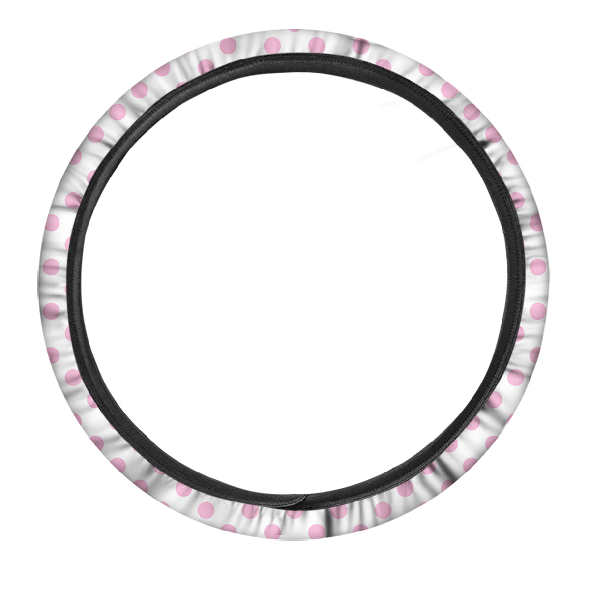Light Pink Dots And White Print Pattern Car Steering Wheel Cover-grizzshop