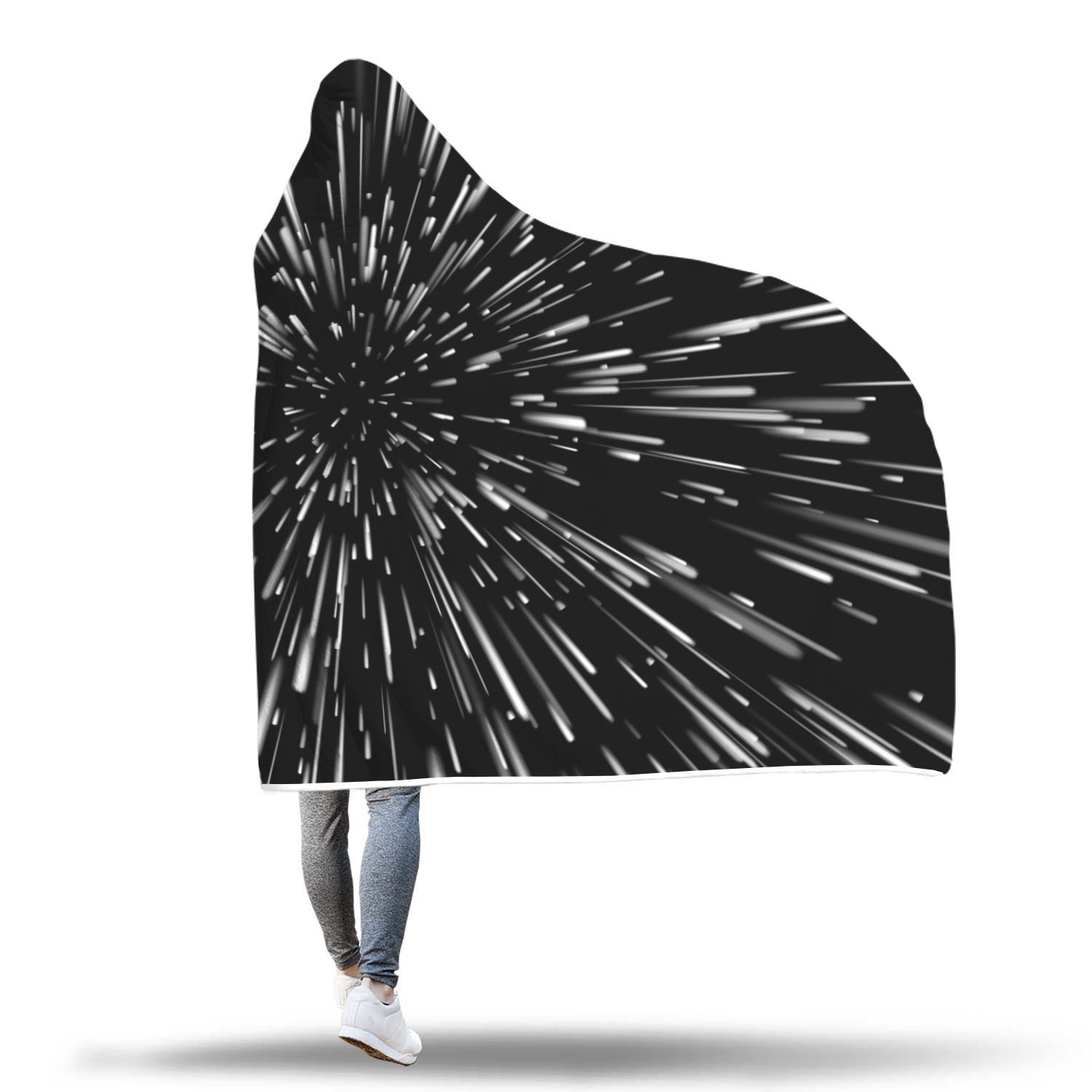 Light Speed Galaxy Space Print Hooded Blanket-grizzshop