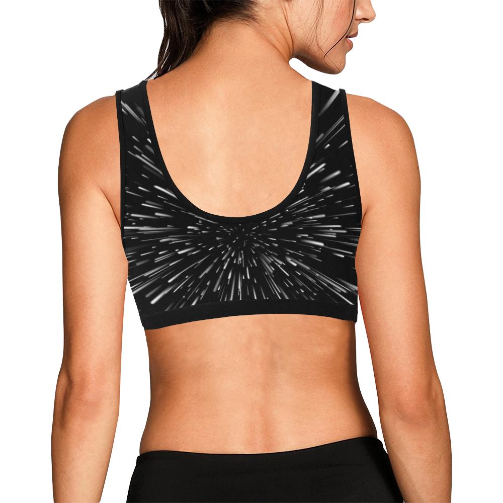Light Speed Galaxy Space Print Women Sports Bra-grizzshop