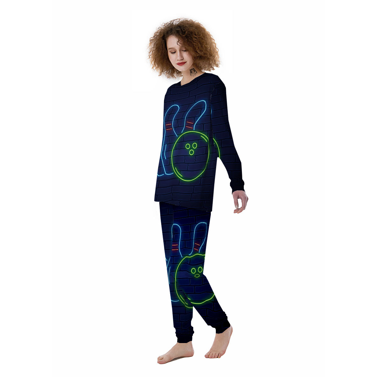 Light Up Bowling Pins Print Women's Pajamas-grizzshop