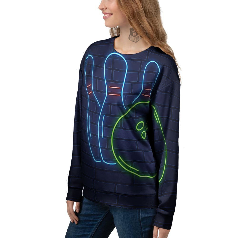 Light Up Bowling Pins Print Women's Sweatshirt-grizzshop