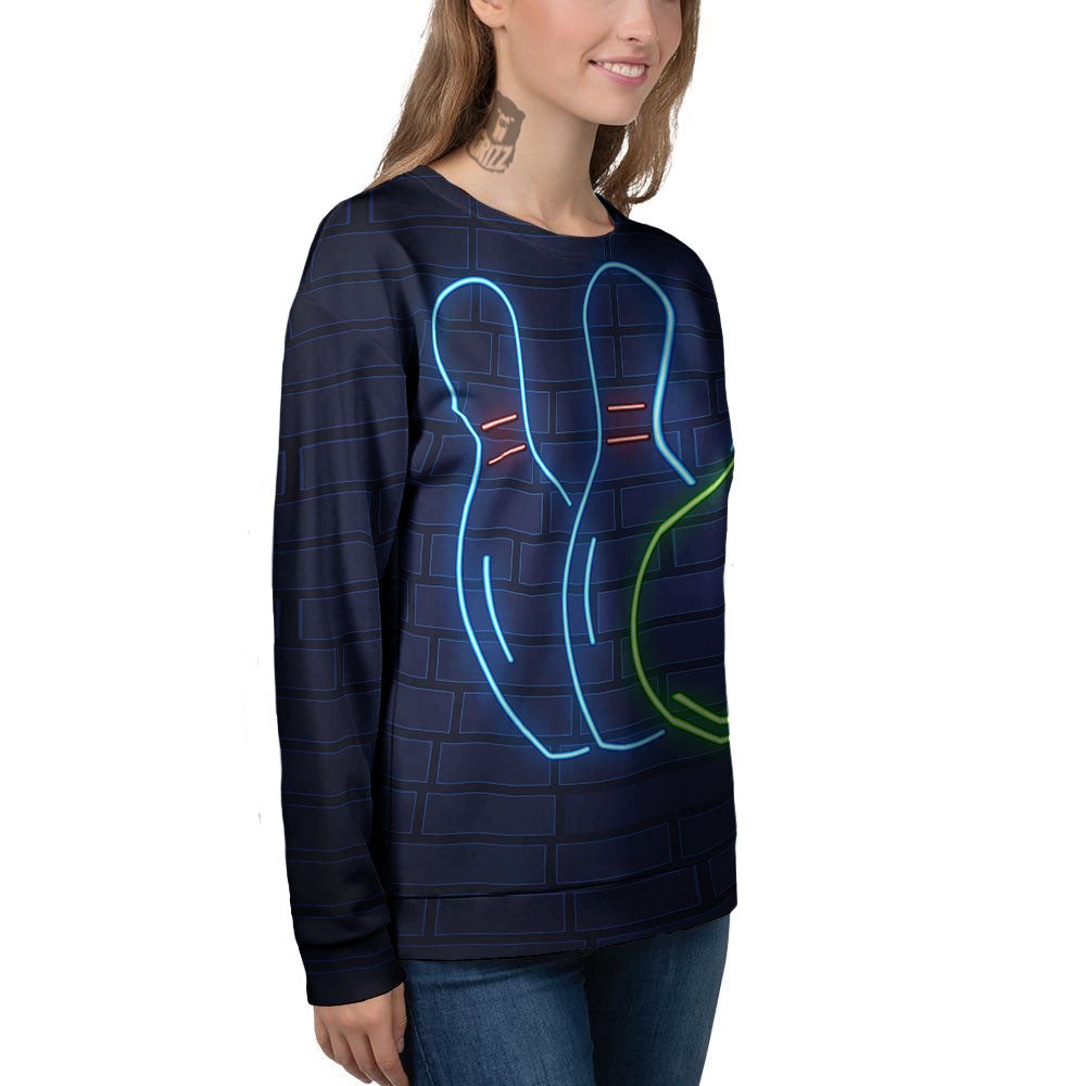 Light Up Bowling Pins Print Women's Sweatshirt-grizzshop