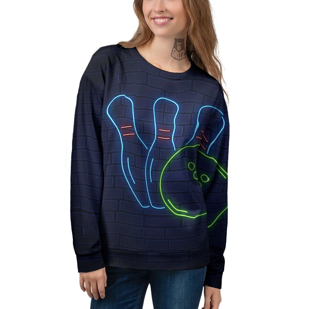 Light Up Bowling Pins Print Women's Sweatshirt-grizzshop