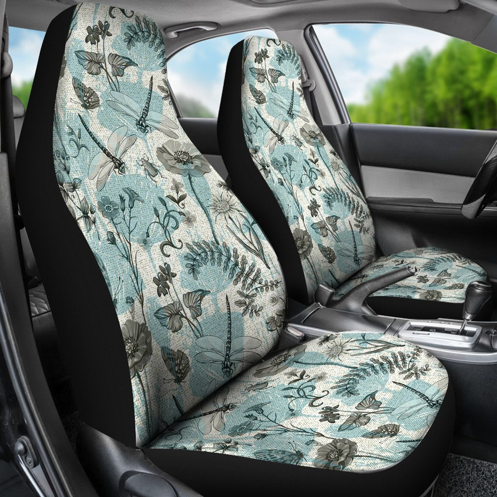 Light Blue Dragonfly Car Seat Cover Car Seat Universal Fit-grizzshop