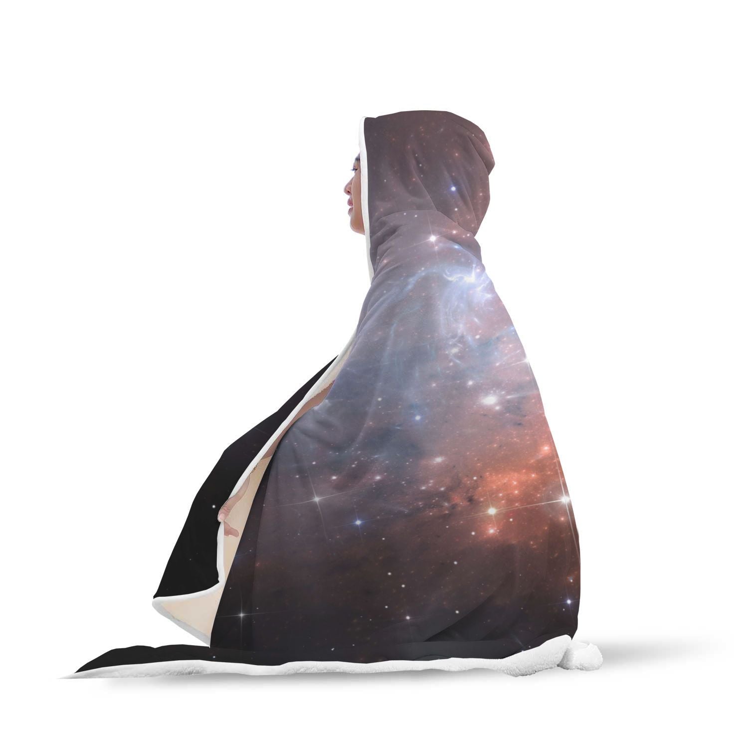 Light Geomagnetic Storm Galaxy Space Print Hooded Blanket-grizzshop