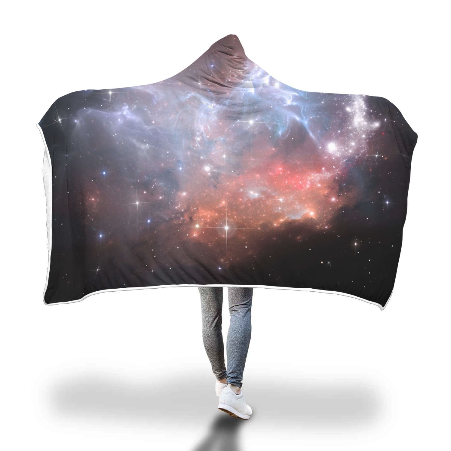 Light Geomagnetic Storm Galaxy Space Print Hooded Blanket-grizzshop