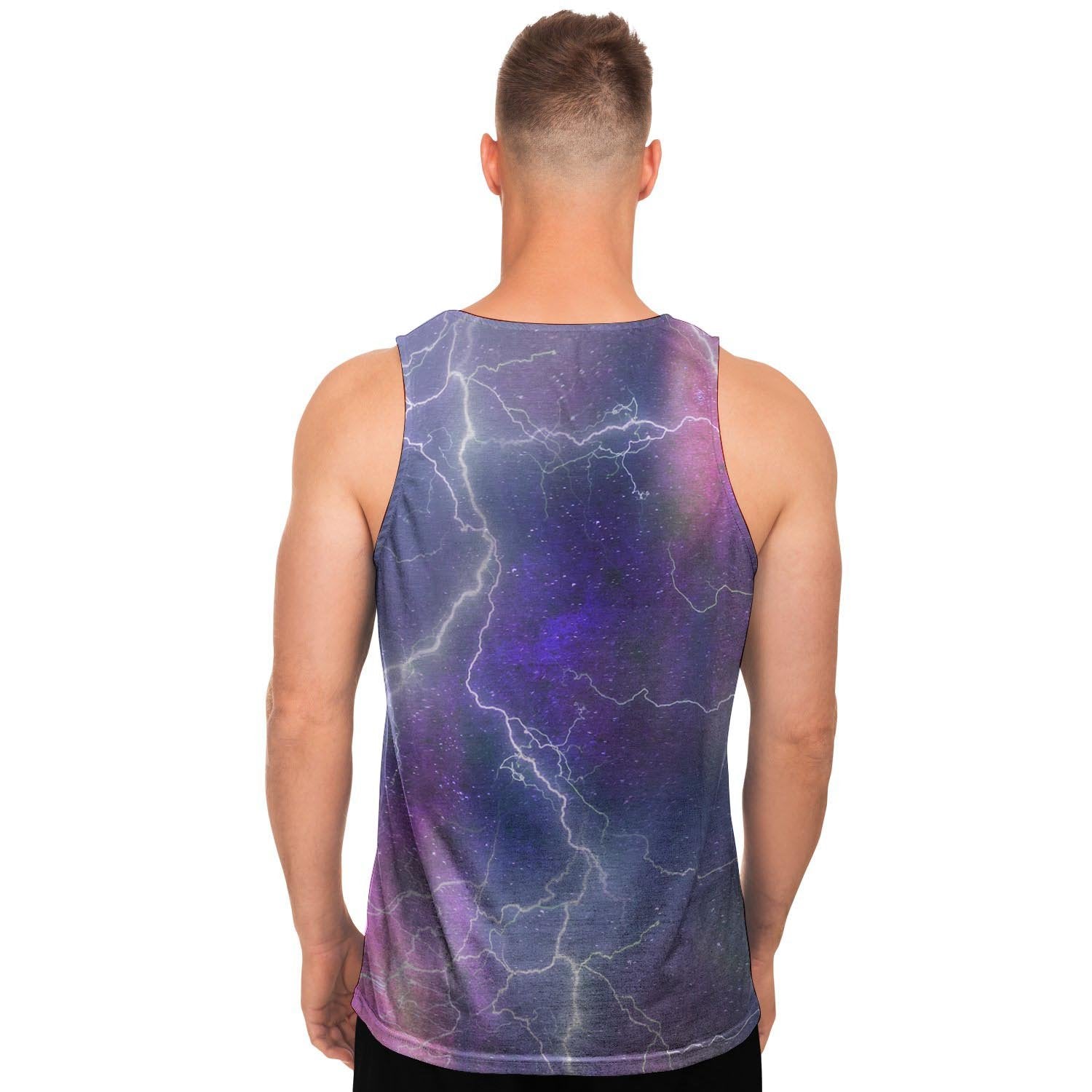 Lightning Aurora Galaxy Space Men's Tank Tops-grizzshop