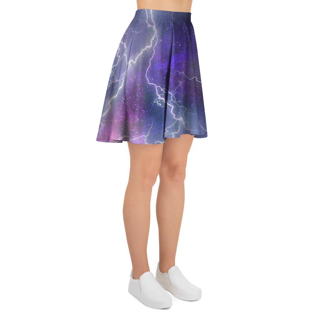 Lightning Aurora Galaxy Space Women's Skirt-grizzshop