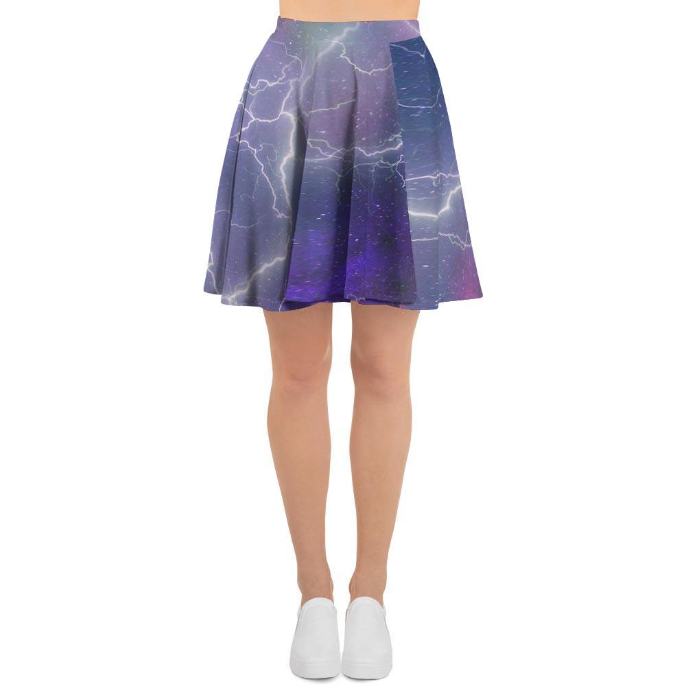 Lightning Aurora Galaxy Space Women's Skirt-grizzshop