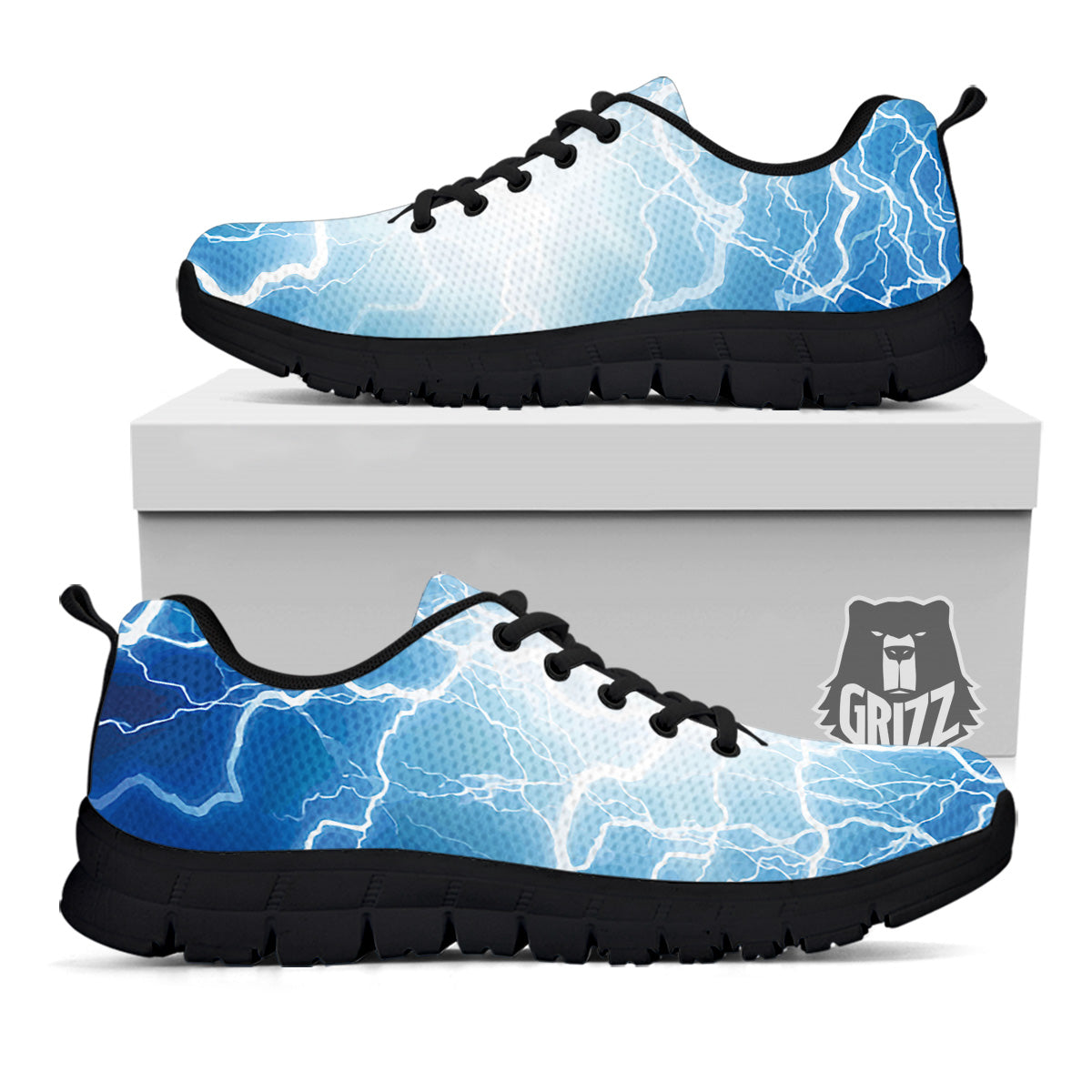 Lightning Blue Print Black Sneaker-grizzshop