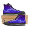 Lightning Purple And Blue Print Black High Top Shoes-grizzshop