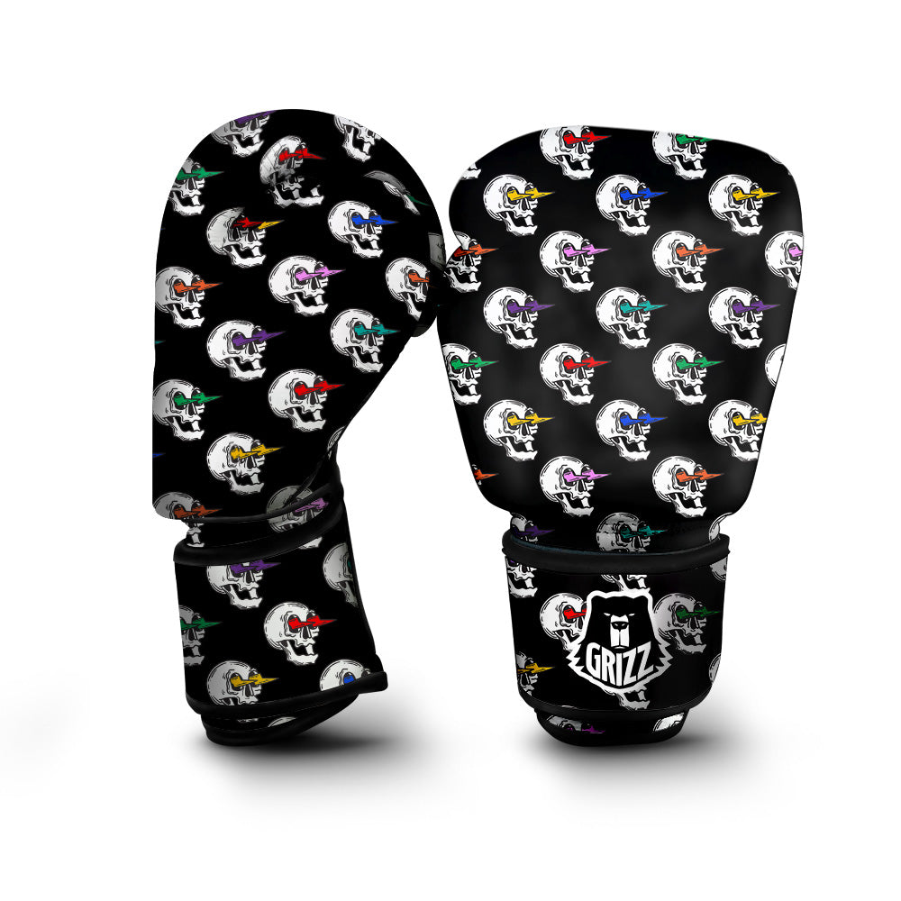 Lightning Skull Print Pattern Boxing Gloves-grizzshop