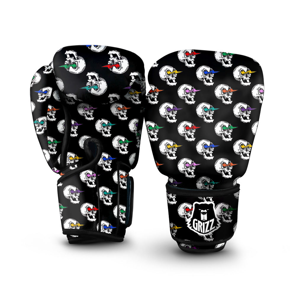 Lightning Skull Print Pattern Boxing Gloves-grizzshop