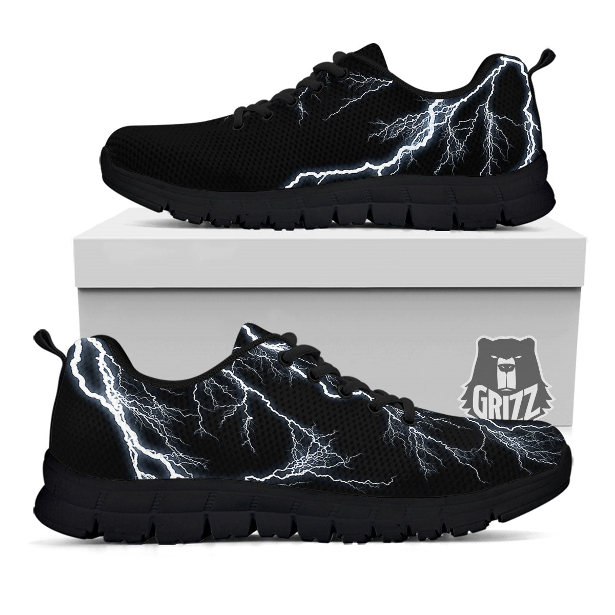 Lightning White Electric Print Black Sneaker-grizzshop