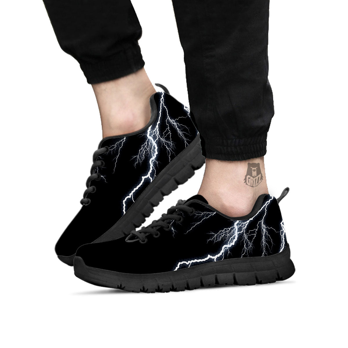 Lightning White Electric Print Black Sneaker-grizzshop