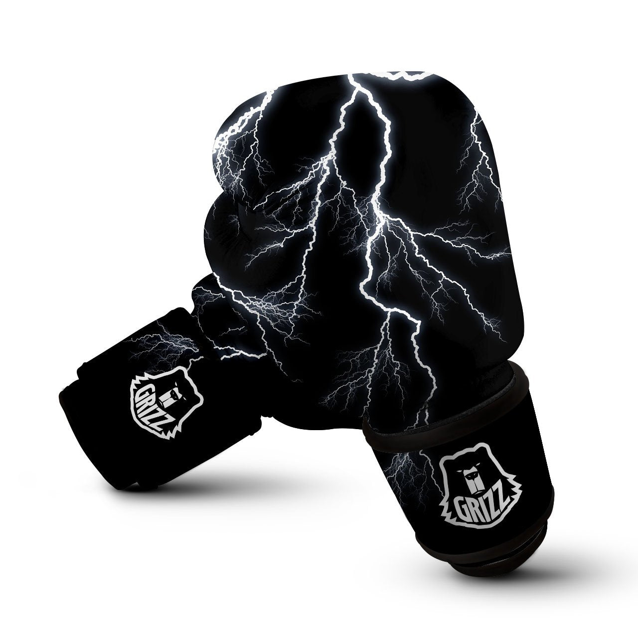 Lightning White Electric Print Boxing Gloves-grizzshop