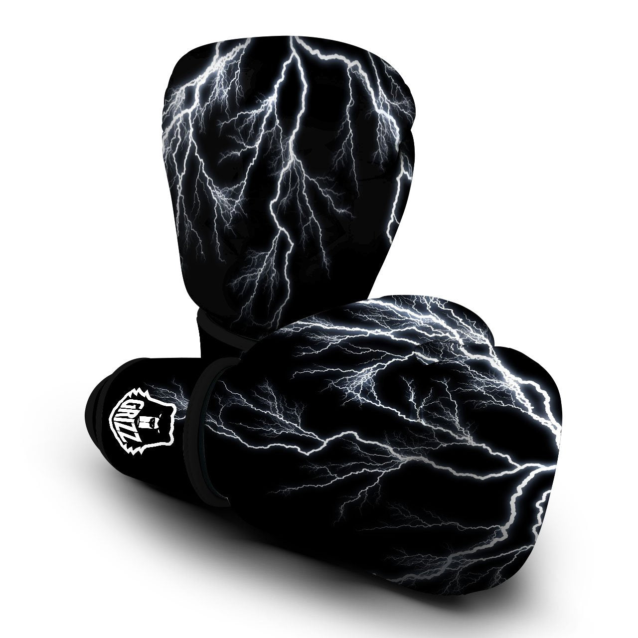 Lightning White Electric Print Boxing Gloves-grizzshop