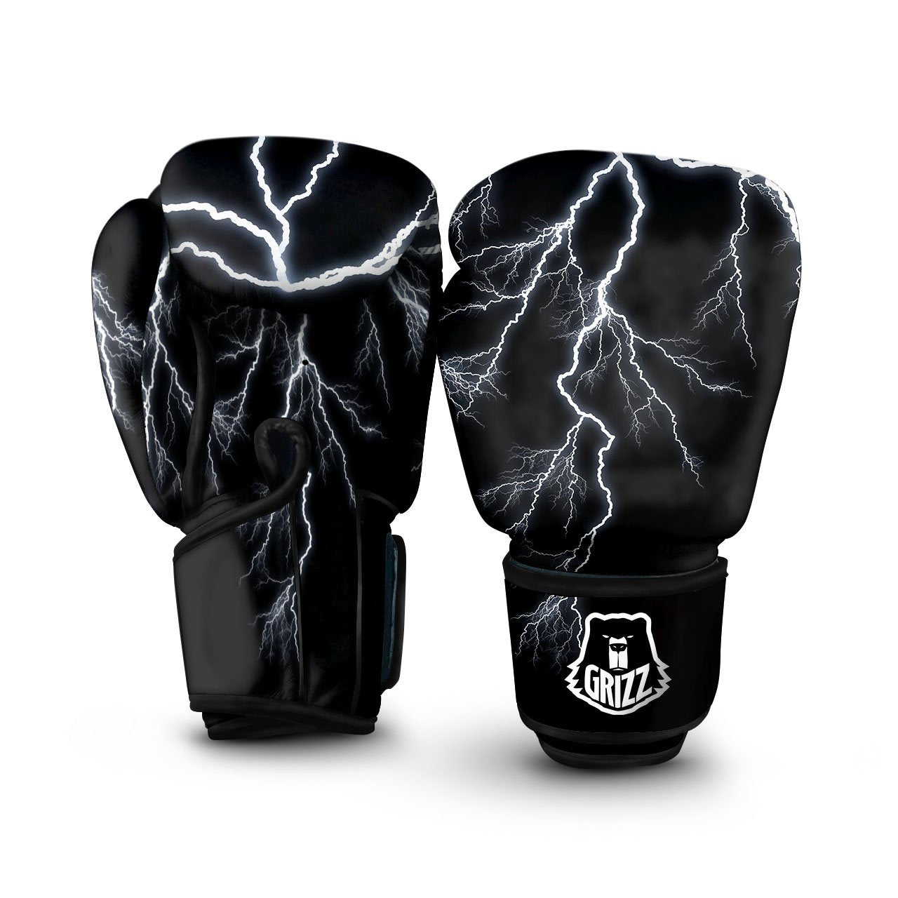 Lightning White Electric Print Boxing Gloves-grizzshop