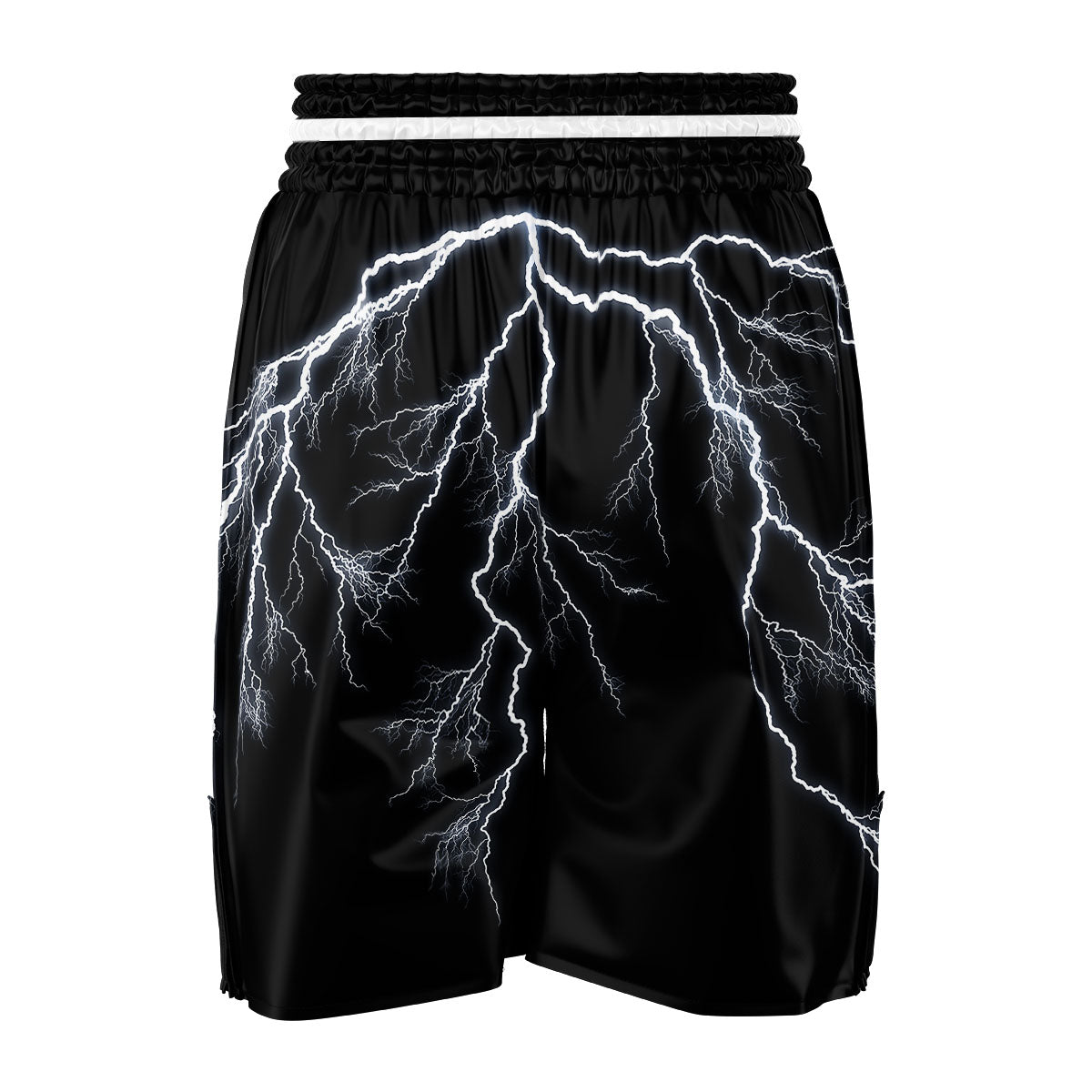Lightning White Electric Print Boxing Shorts-grizzshop