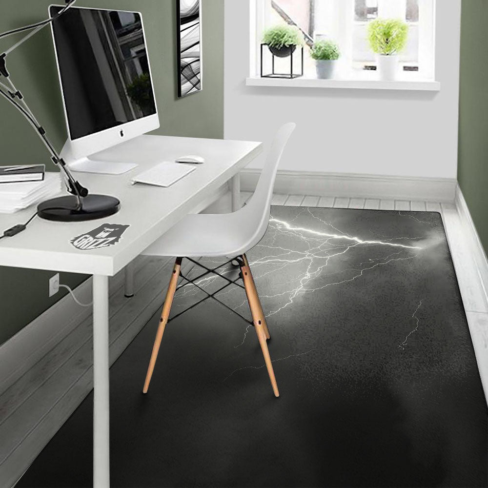 Lightning White Print Floor Mat-grizzshop