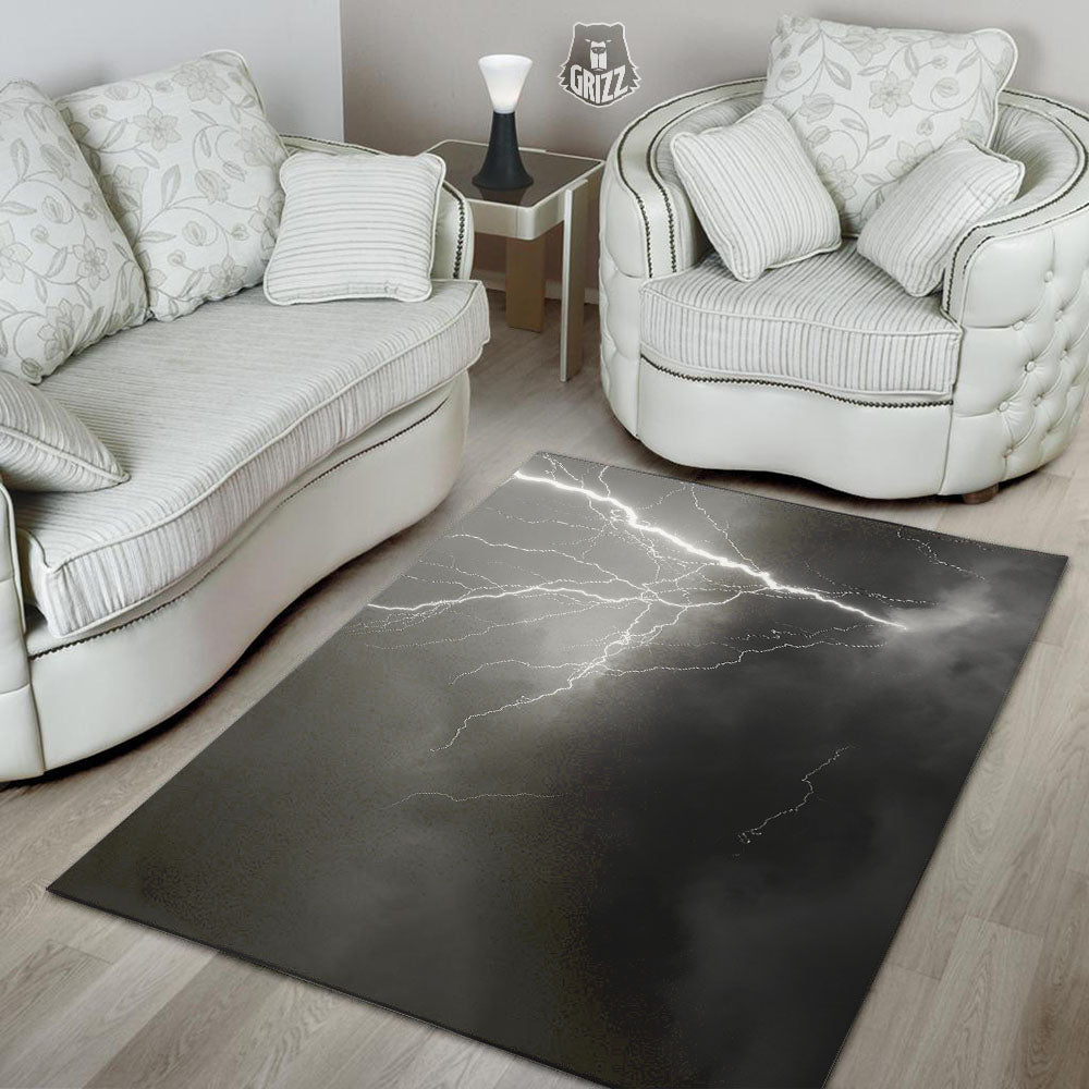 Lightning White Print Floor Mat-grizzshop