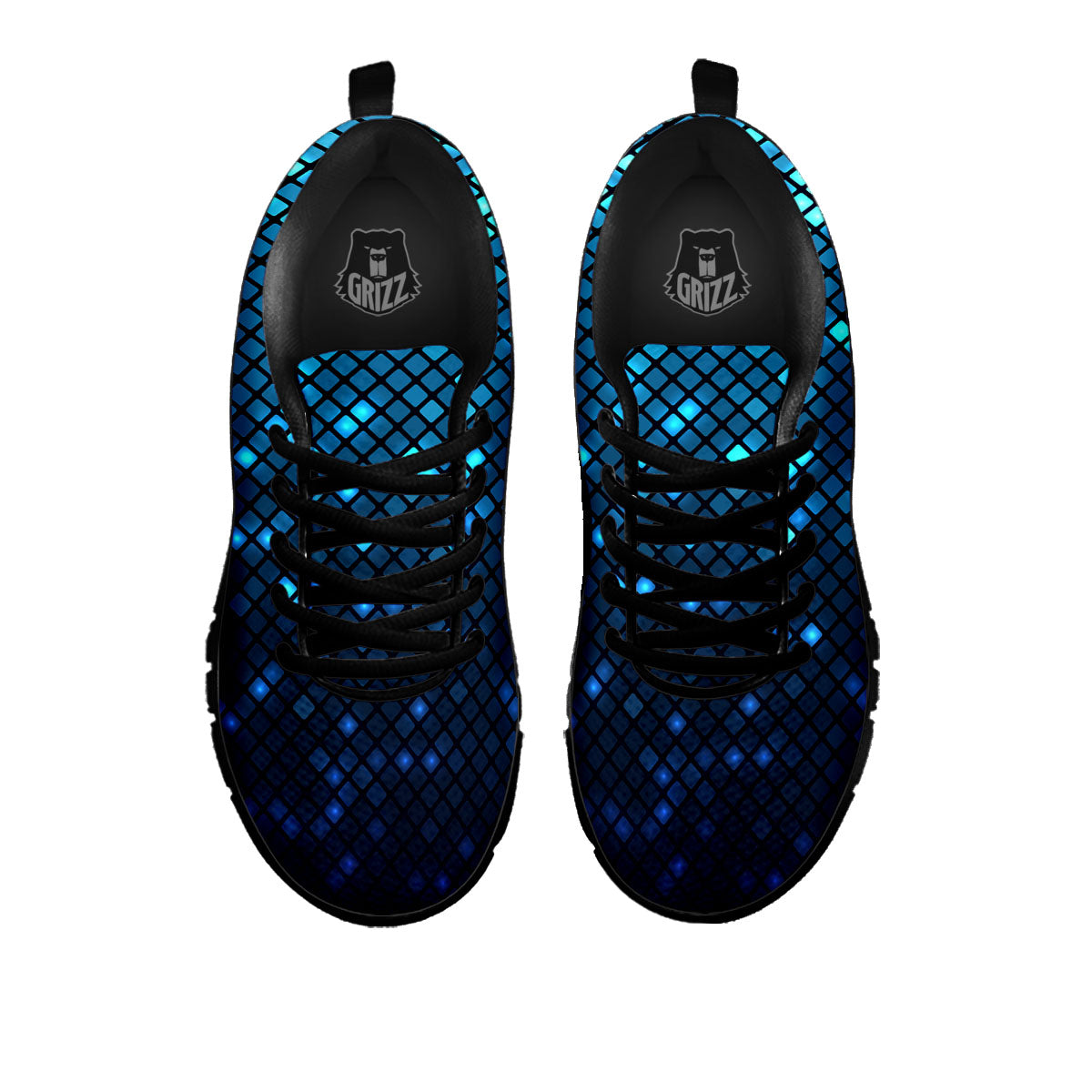 Lights Blue Disco Print Pattern Black Sneaker-grizzshop