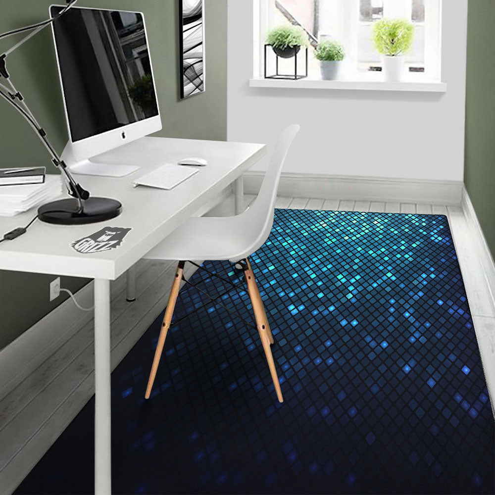 Lights Blue Disco Print Pattern Floor Mat-grizzshop