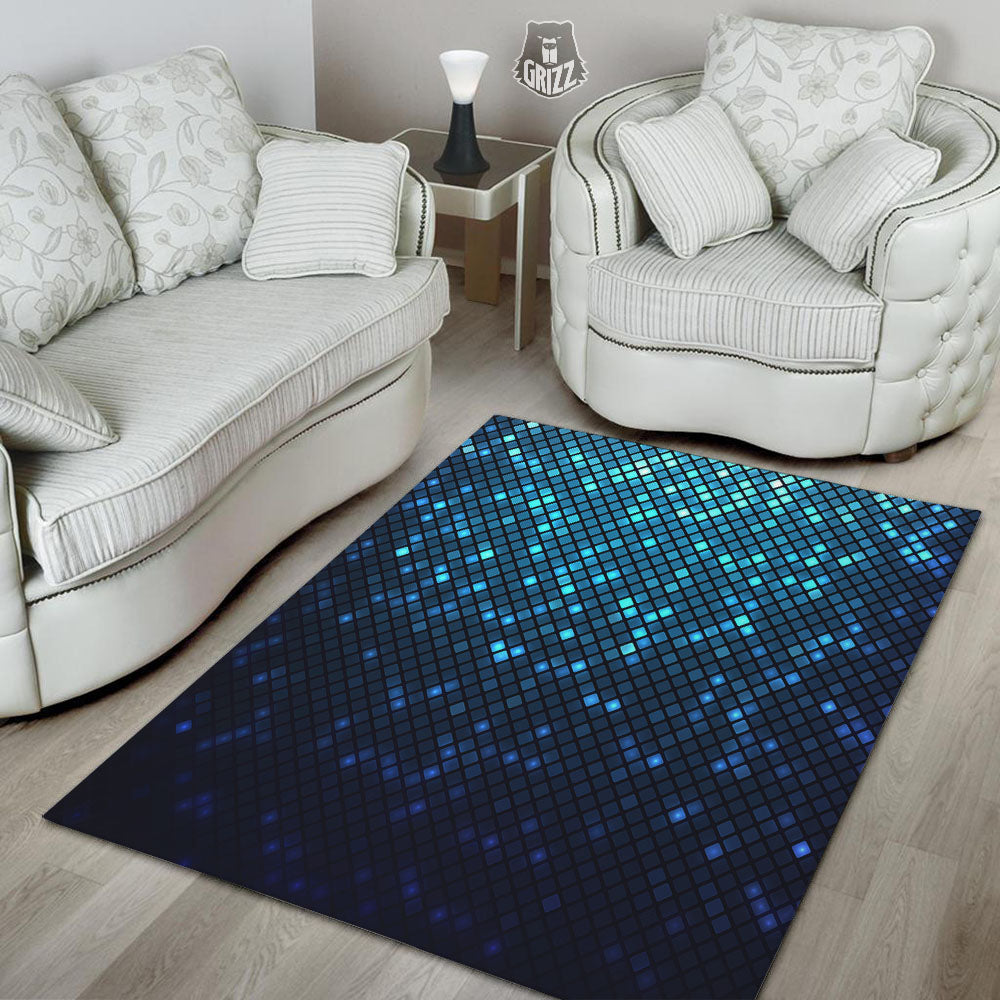 Lights Blue Disco Print Pattern Floor Mat-grizzshop