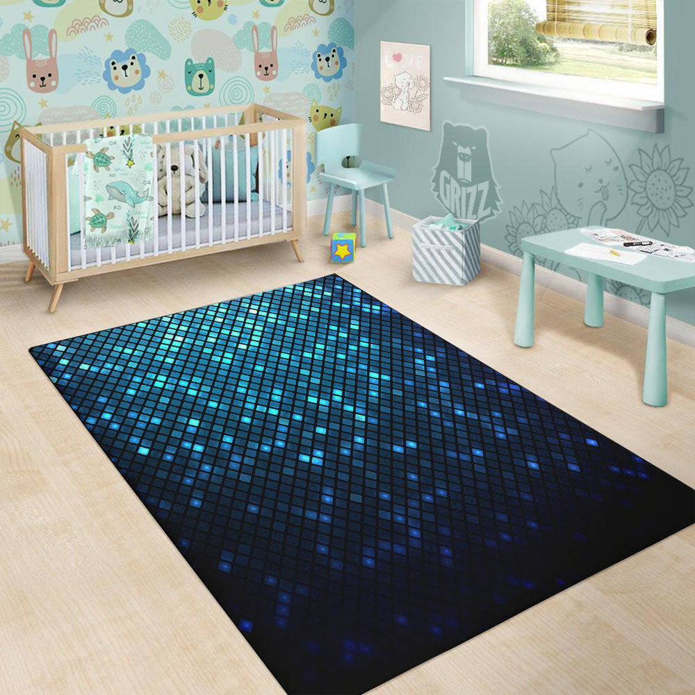 Lights Blue Disco Print Pattern Floor Mat-grizzshop