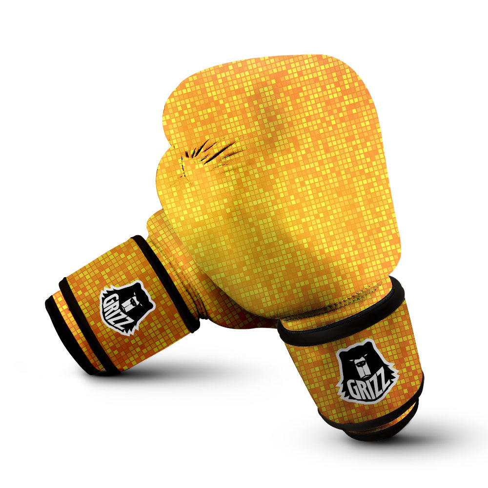 Lights Disco Yellow Print Pattern Boxing Gloves-grizzshop