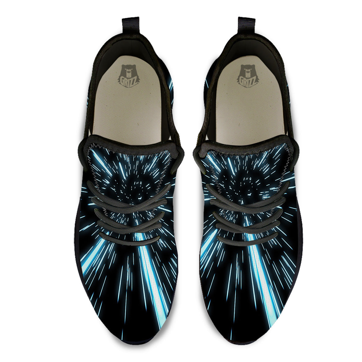 Lightspeed Blue Print Black Athletic Shoes-grizzshop