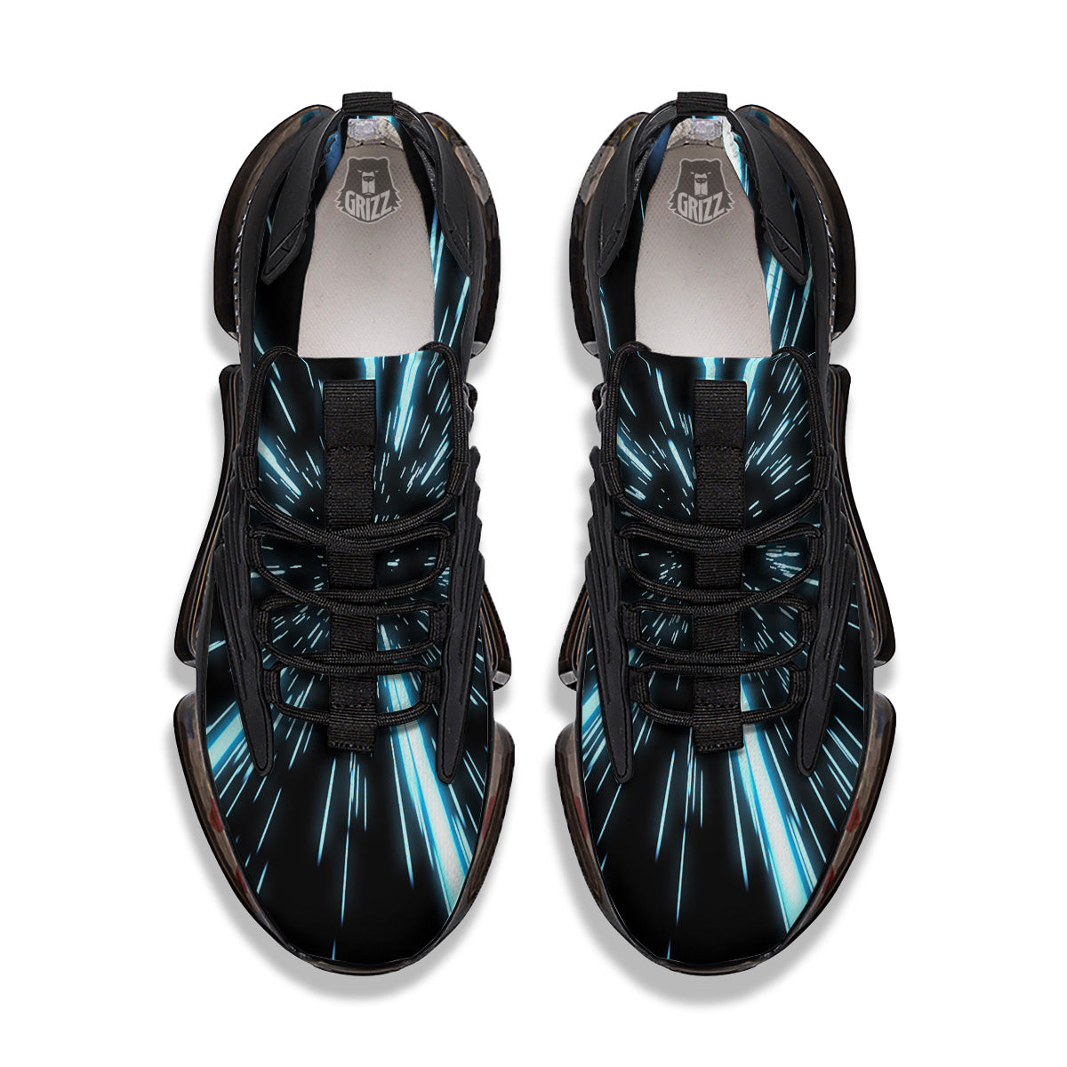Lightspeed Blue Print Black Gym Shoes-grizzshop