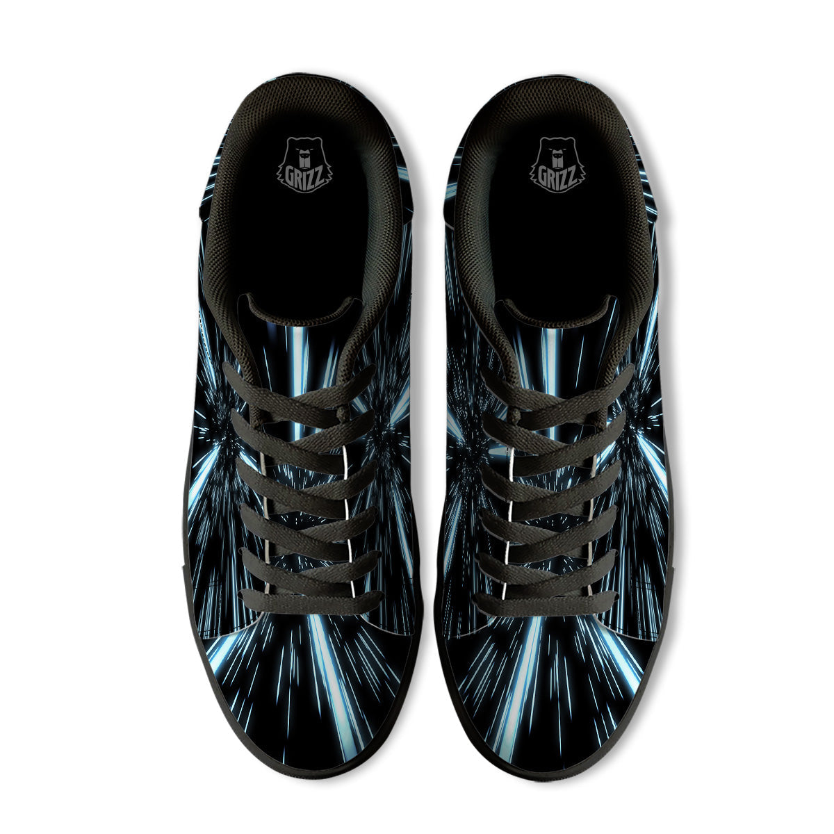 Lightspeed Blue Print Black Low Top Sneakers-grizzshop