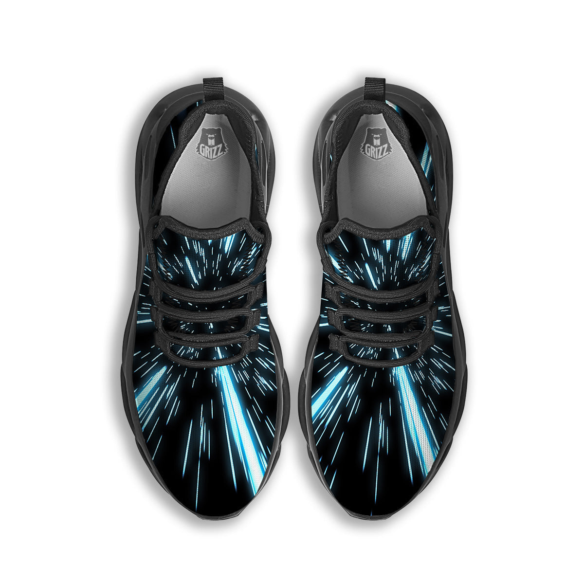 Lightspeed Blue Print Black Running Shoes-grizzshop
