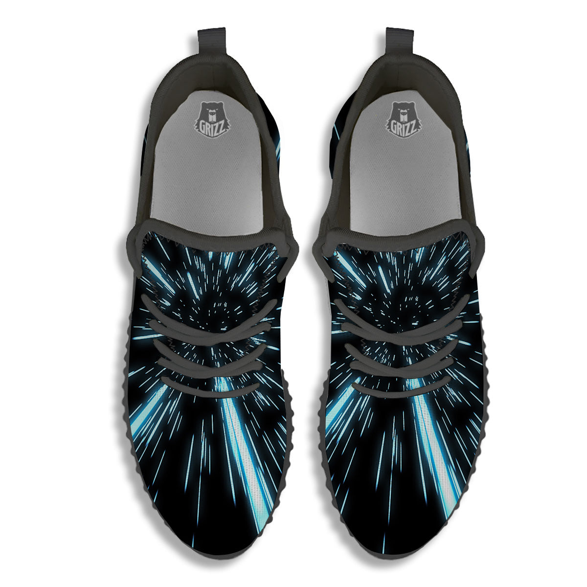 Lightspeed Blue Print Black Walking Shoes-grizzshop