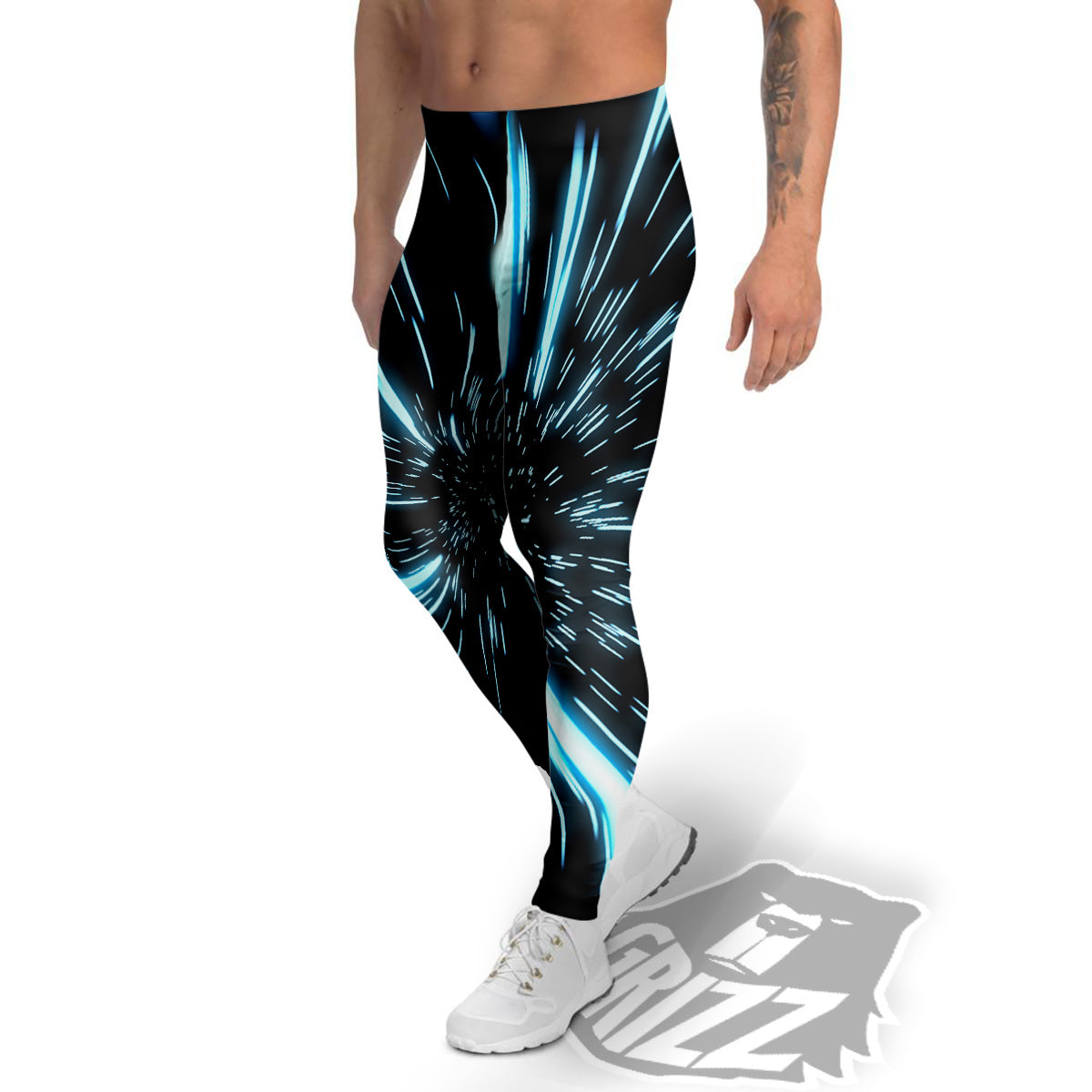 Lightspeed Blue Print Men's Leggings-grizzshop