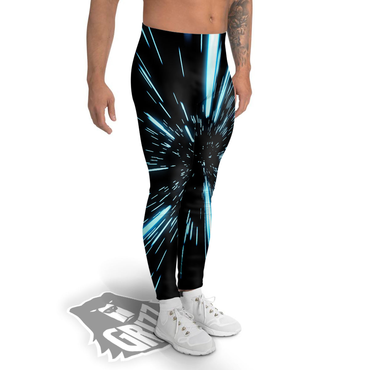 Lightspeed Blue Print Men's Leggings-grizzshop