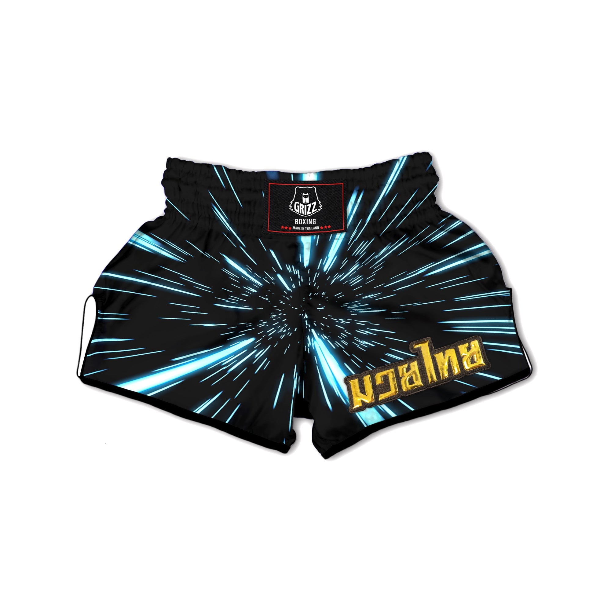 Lightspeed Blue Print Muay Thai Boxing Shorts-grizzshop